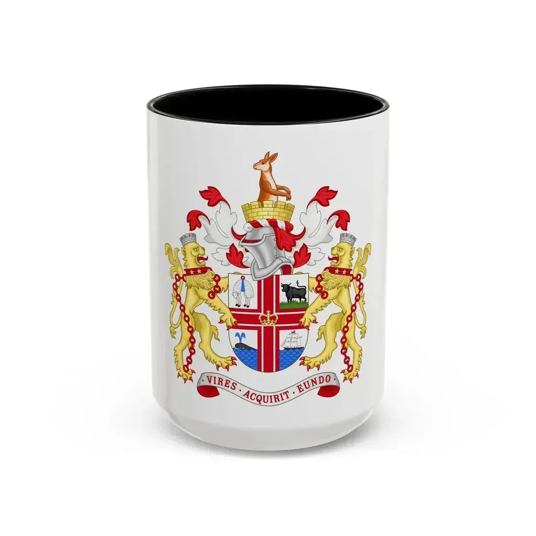 Coat of Arms Melbourne Australia - Accent Coffee Mug 15oz Black - Go Mug Yourself