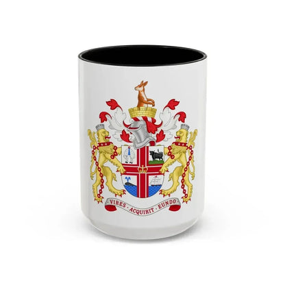 Coat of Arms Melbourne Australia - Accent Coffee Mug 15oz Black - Go Mug Yourself