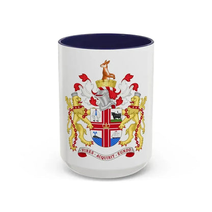 Coat of Arms Melbourne Australia - Accent Coffee Mug 15oz Navy - Go Mug Yourself
