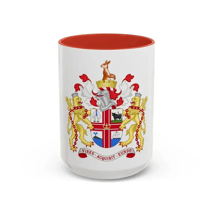 Coat of Arms Melbourne Australia - Accent Coffee Mug 15oz Red - Go Mug Yourself