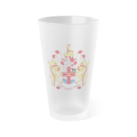 Coat of Arms Melbourne Australia - Frosted Pint Glass 16oz-Go Mug Yourself