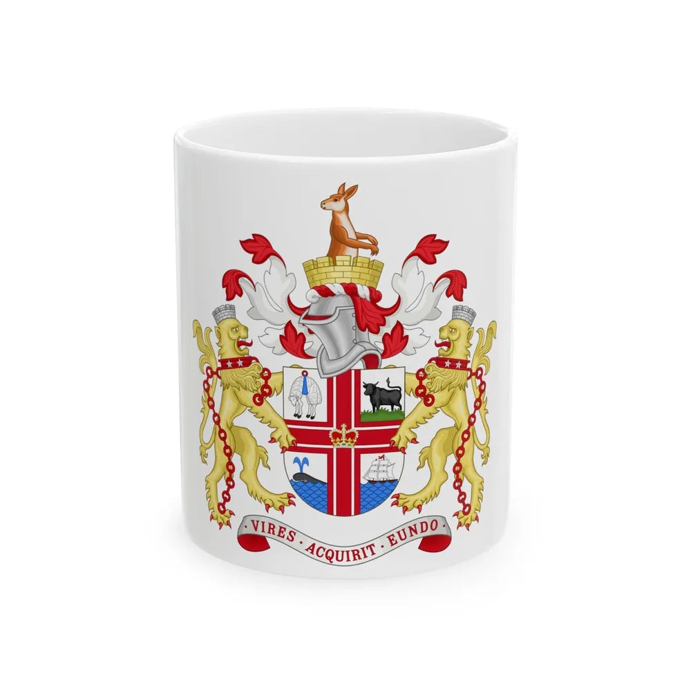 Coat of Arms Melbourne Australia - White Coffee Mug-11oz-Go Mug Yourself