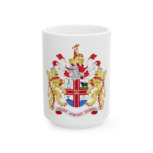 Coat of Arms Melbourne Australia - White Coffee Mug-15oz-Go Mug Yourself