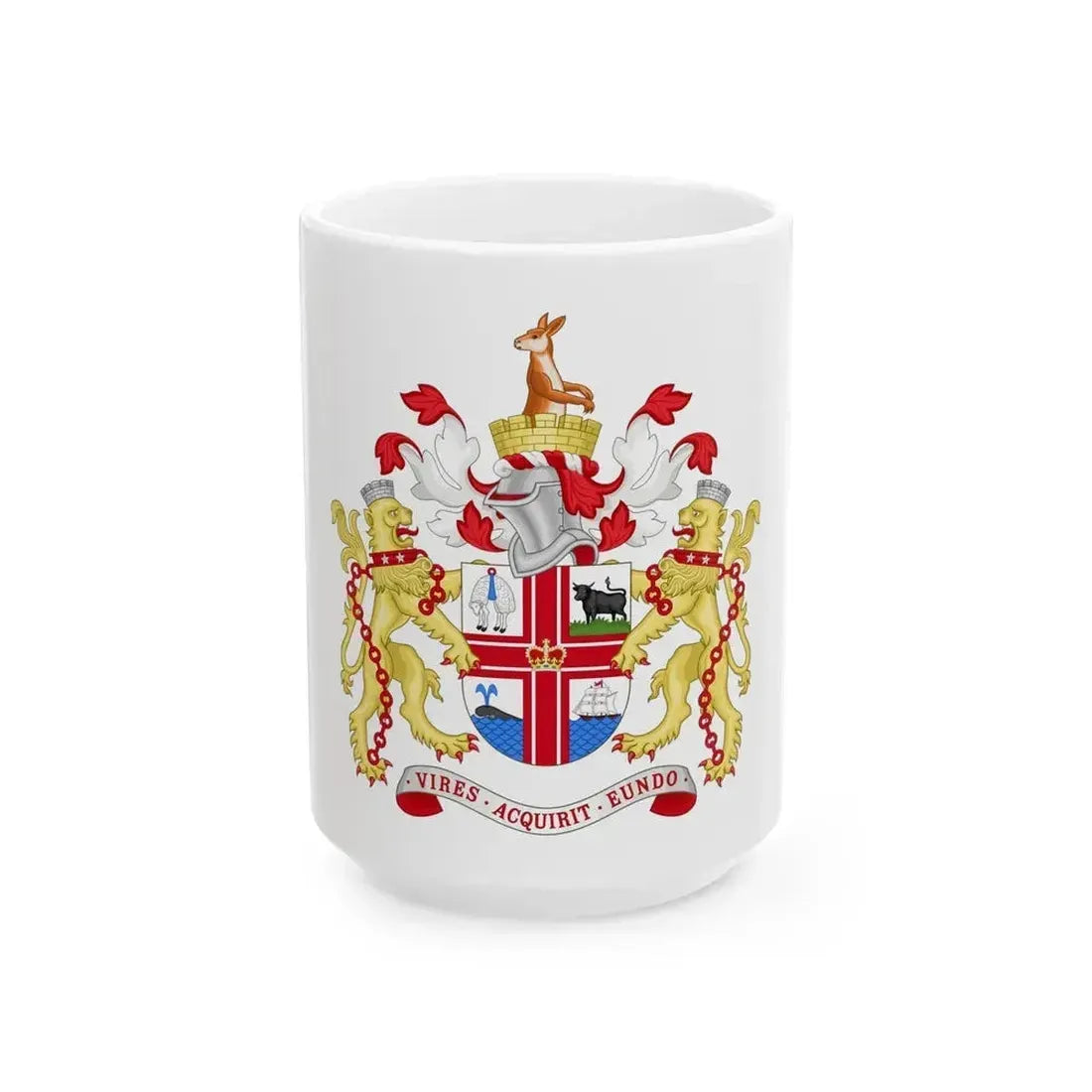Coat of Arms Melbourne Australia - White Coffee Mug 15oz - Go Mug Yourself
