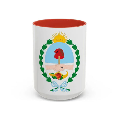 Coat of Arms Mendoza Argentina - Accent Coffee Mug 15oz Red - Go Mug Yourself