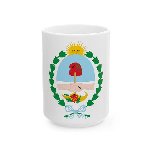 Coat of Arms Mendoza Argentina - White Coffee Mug-15oz-Go Mug Yourself