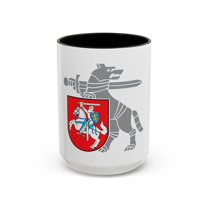 Coat of Arms Ministry of National Defence Lithuania - Accent Coffee Mug 15oz Black - Go Mug Yourself