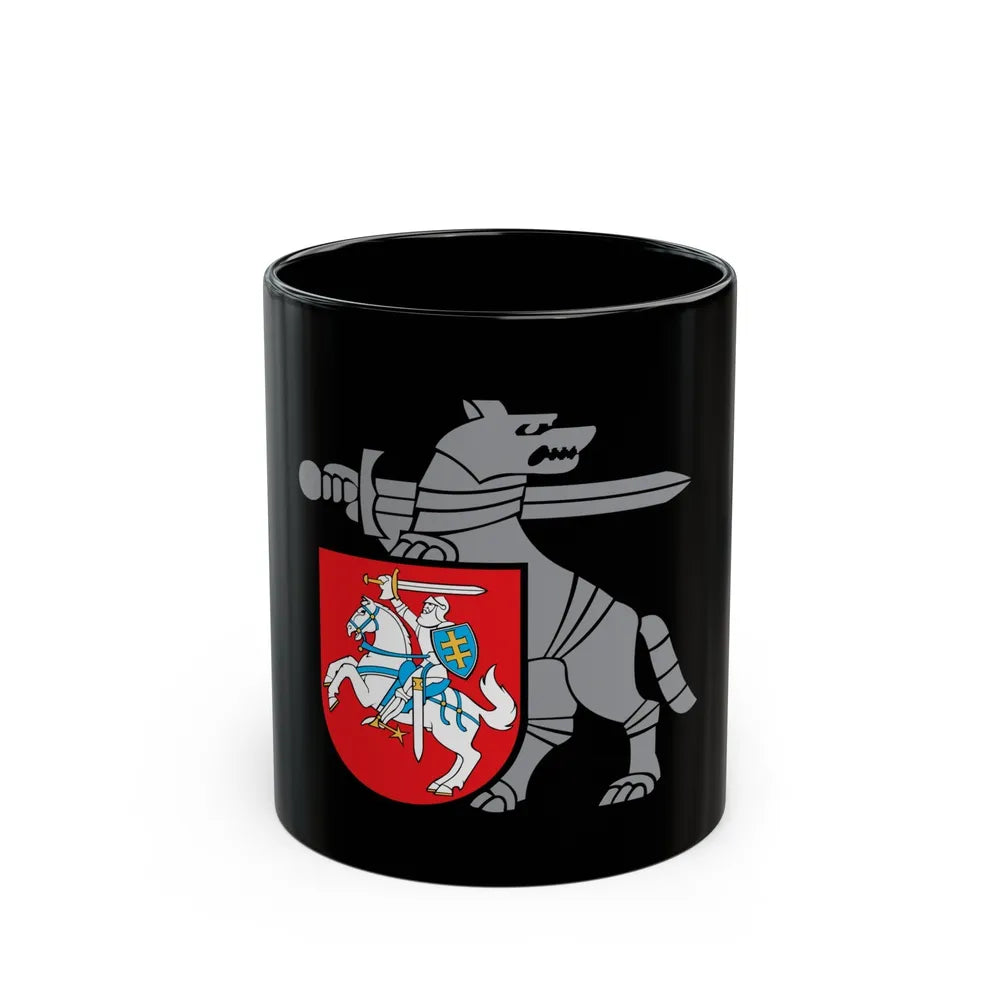 Coat of Arms Ministry of National Defence Lithuania - Black Coffee Mug-11oz-Go Mug Yourself