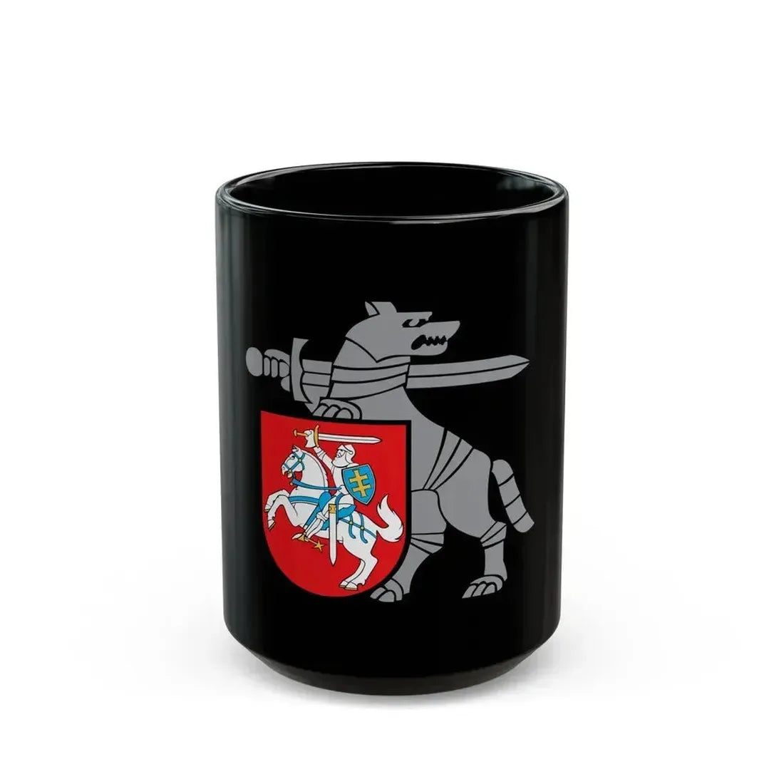 Coat of Arms Ministry of National Defence Lithuania - Black Coffee Mug 15oz - Go Mug Yourself