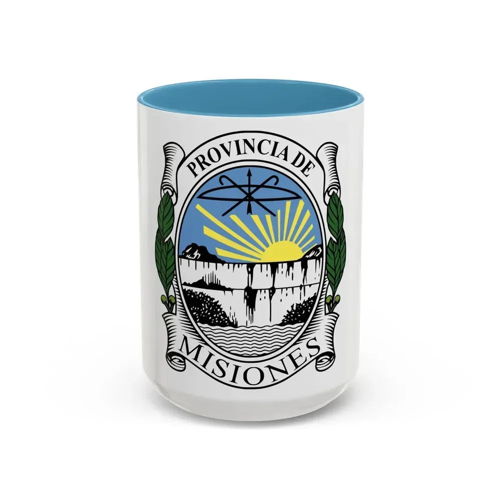 Coat of Arms Misiones Argentina - Accent Coffee Mug 15oz Light Blue - Go Mug Yourself
