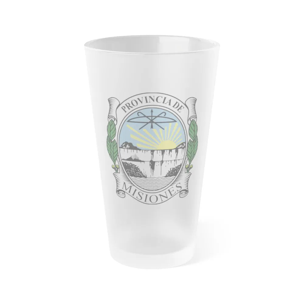 Coat of Arms Misiones Argentina - Frosted Pint Glass 16oz-Go Mug Yourself