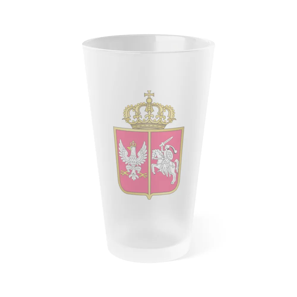 Coat of arms November Uprising - Frosted Pint Glass 16oz-Go Mug Yourself