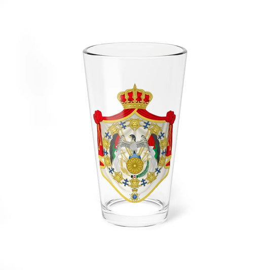 Coat of arms of Abdullah II King of Jordan Order of the Seraphim (Sweden) (Coat of Arms) Pint Glass 16oz 16oz - Go Mug Yourself
