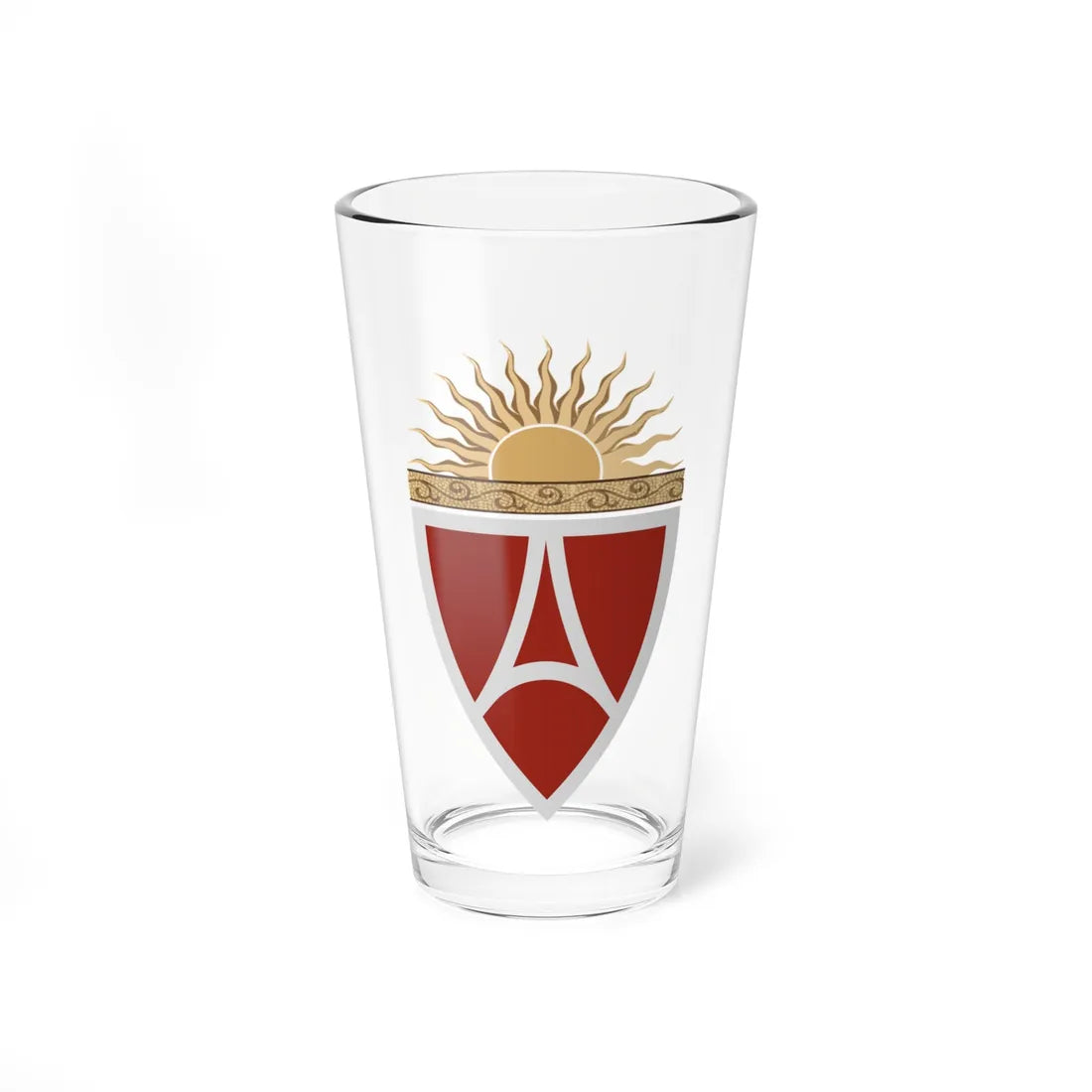 Coat of arms of Aerodrom Municipality 2012-present (North Macedonia) (Coat of Arms) Pint Glass 16oz 16oz - Go Mug Yourself