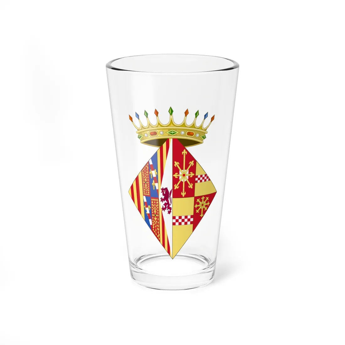 Coat of Arms of Agnes of Cleves as Navarrese Consort (Spain) (Coat of Arms) Pint Glass 16oz 16oz - Go Mug Yourself