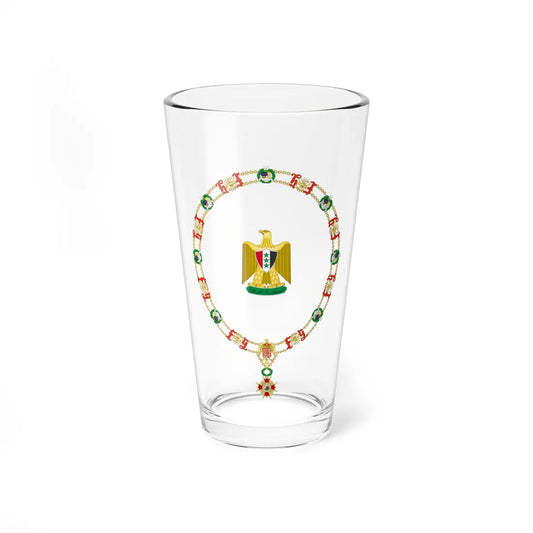 Coat of Arms of Ahmed Hasán al Bakr Order of Isabella the Catholic (Iraq) (Coat of Arms) Pint Glass 16oz 16oz - Go Mug Yourself