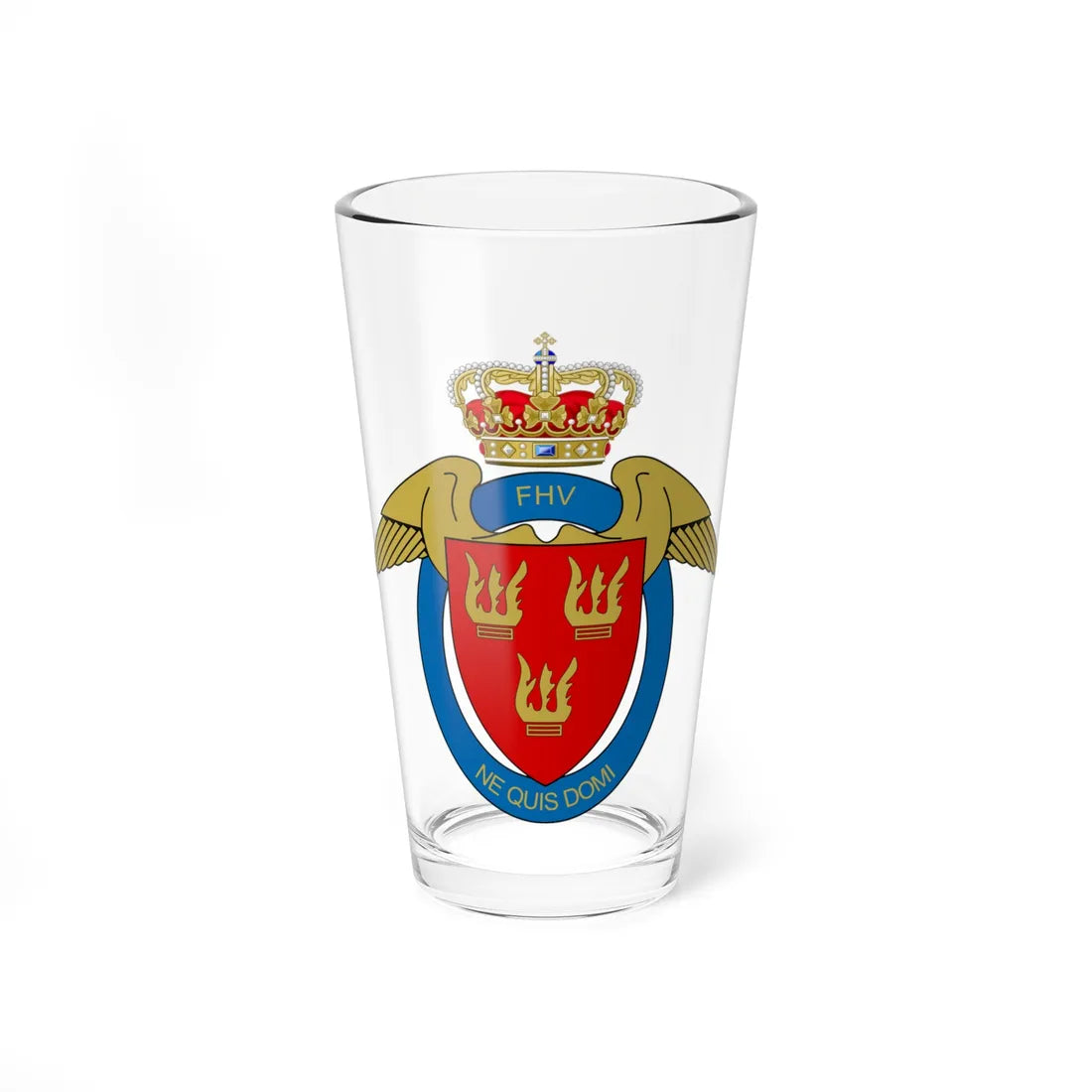 Coat of arms of Air Force Home Guard Denmark (Denmark) (Coat of Arms) Pint Glass 16oz 16oz - Go Mug Yourself