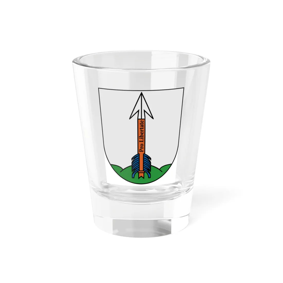 Coat of arms of Akmenė Lithuania (Lithuania) (Coat of Arms) Shot Glass 1.5oz 1.5oz - Go Mug Yourself