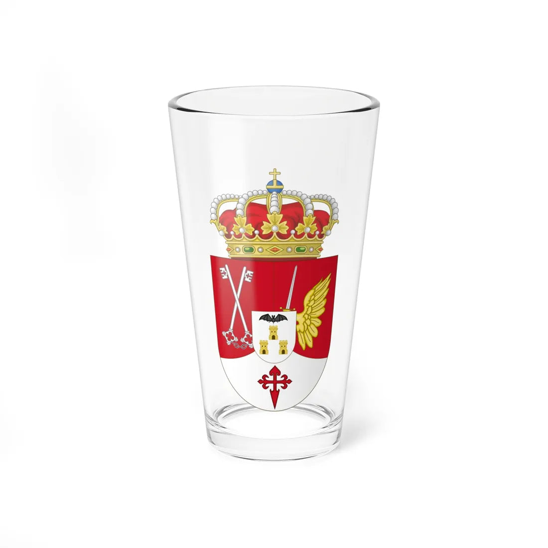 Coat of Arms of Albacete Province (Spain) (Coat of Arms) Pint Glass 16oz 16oz - Go Mug Yourself