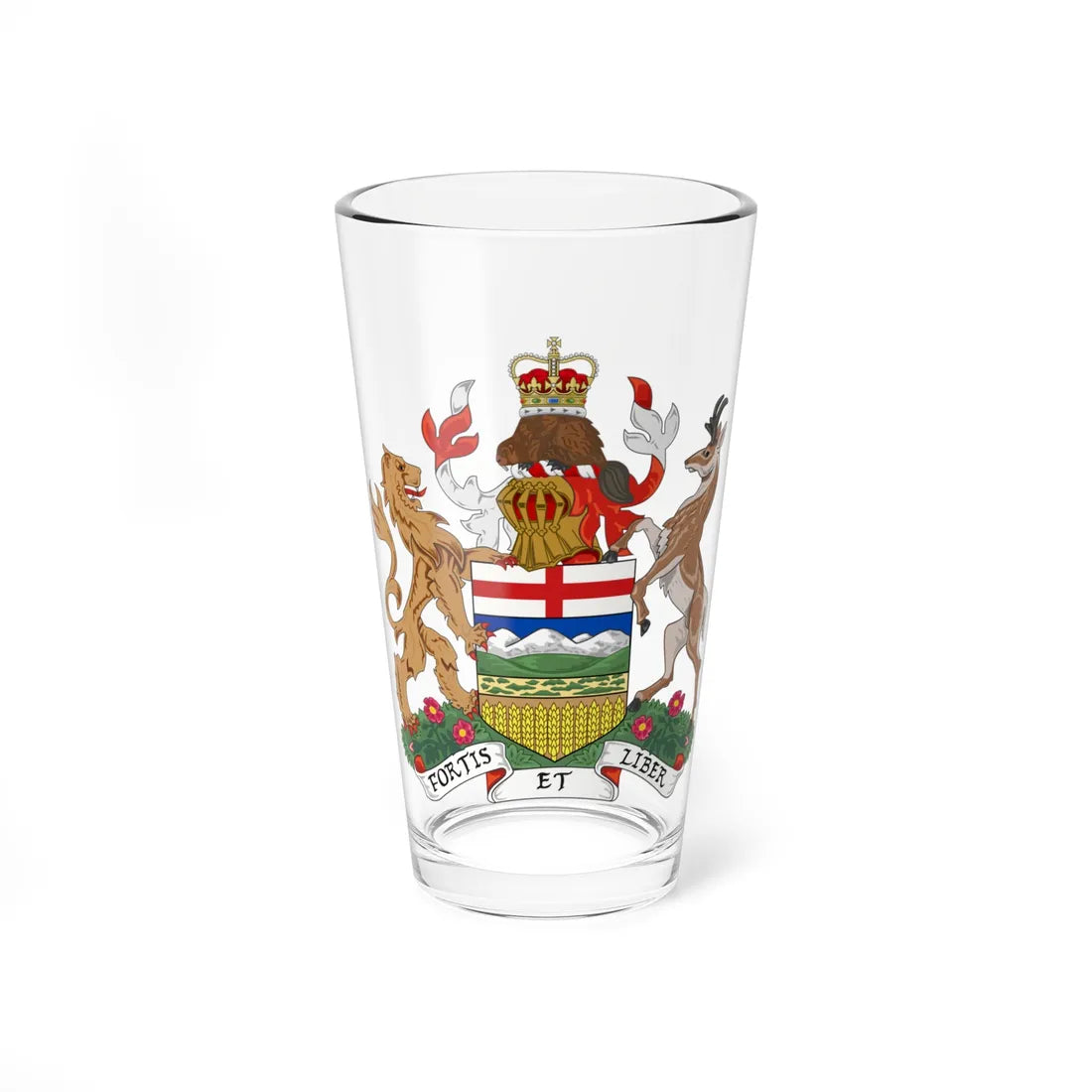 Coat of arms of Alberta (Canada) (Coat of Arms) Pint Glass 16oz 16oz - Go Mug Yourself