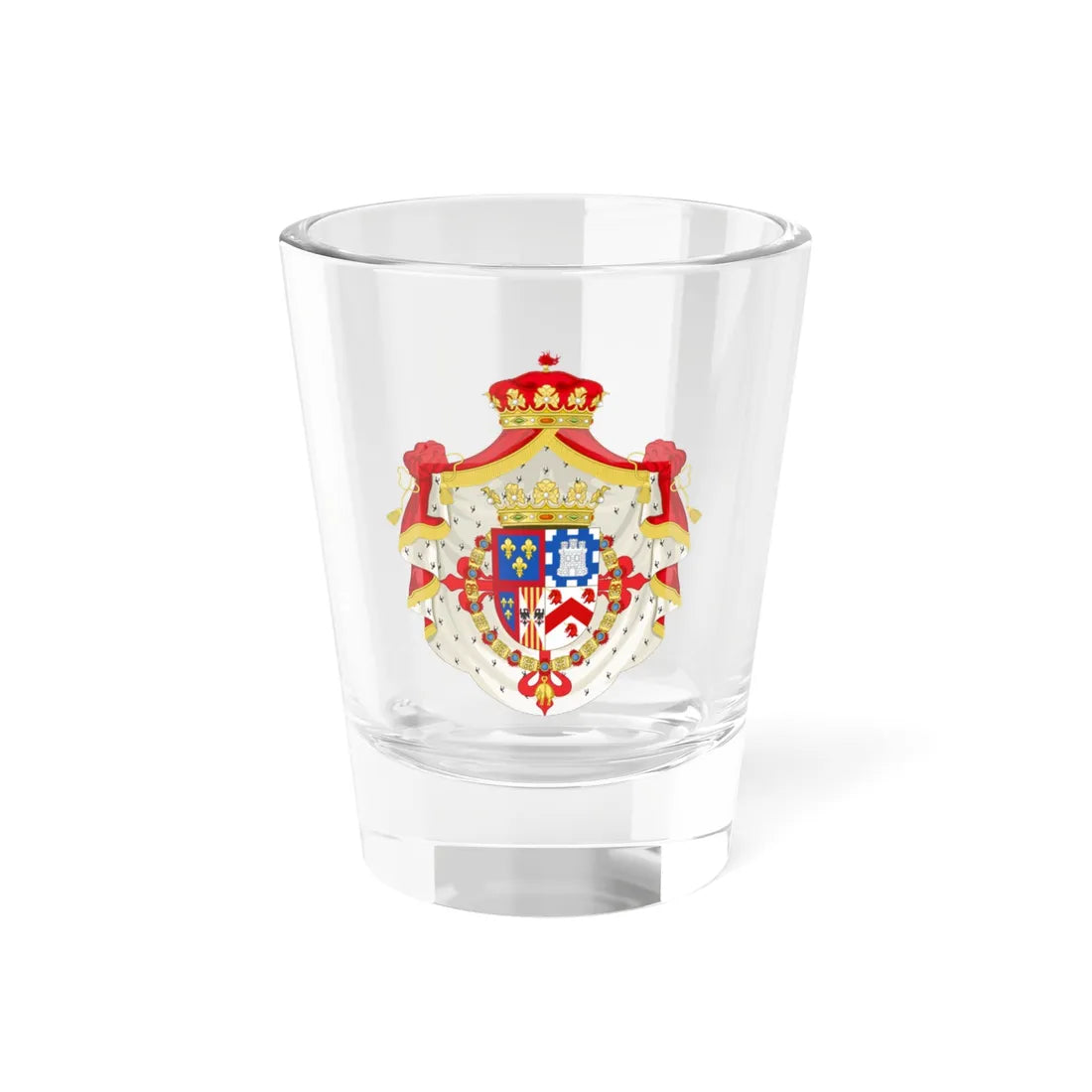 Coat of Arms of Alberto de Borbón y Castellví 1st Duke of Santa Elena (Ireland) (Coat of Arms) Shot Glass 1.5oz 1.5oz - Go Mug Yourself