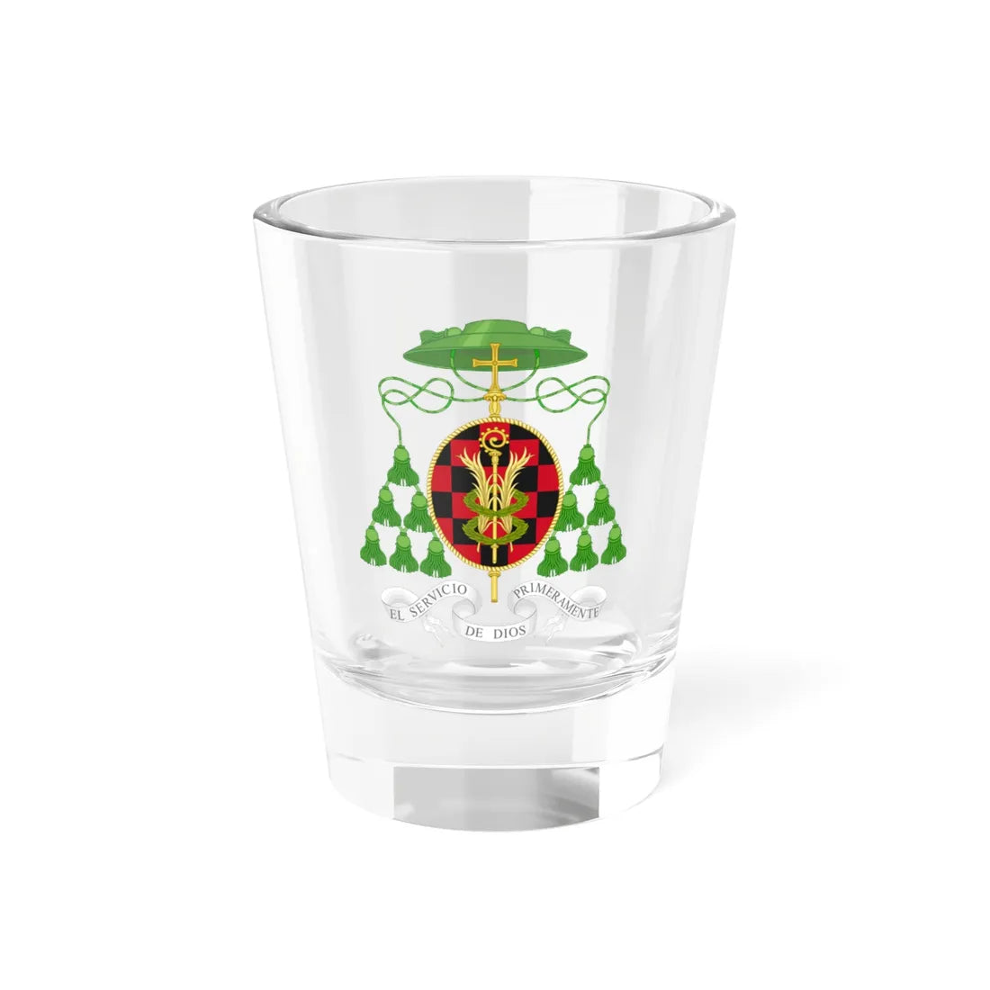 Coat of Arms of Alcalá de Henares Diocese (Spain) (Coat of Arms) Shot Glass 1.5oz 1.5oz - Go Mug Yourself