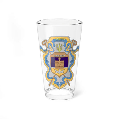 Coat of Arms of Alchevsk (Ukraine) (Coat of Arms) Pint Glass 16oz 16oz - Go Mug Yourself