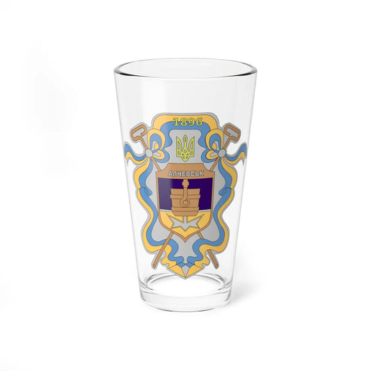 Coat of Arms of Alchevsk (Ukraine) (Coat of Arms) Pint Glass 16oz 16oz - Go Mug Yourself