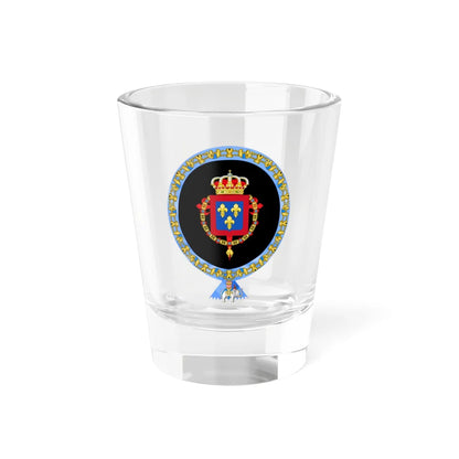 Coat of Arms of Alfonso Prince of Asturias 1907-1938 Order of the Elephant Variant (Denmark) (Coat of Arms) Shot Glass 1.5oz 1.5oz - Go Mug Yourself