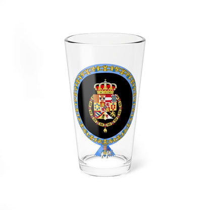 Coat of Arms of Alfonso XIII of Spain Order of the Elephant Variant (Denmark) (Coat of Arms) Pint Glass 16oz 16oz - Go Mug Yourself