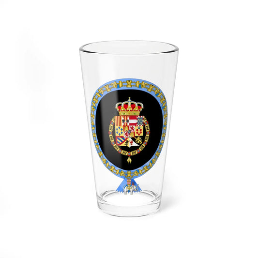 Coat of Arms of Alfonso XIII of Spain Order of the Elephant Variant (Denmark) (Coat of Arms) Pint Glass 16oz 16oz - Go Mug Yourself