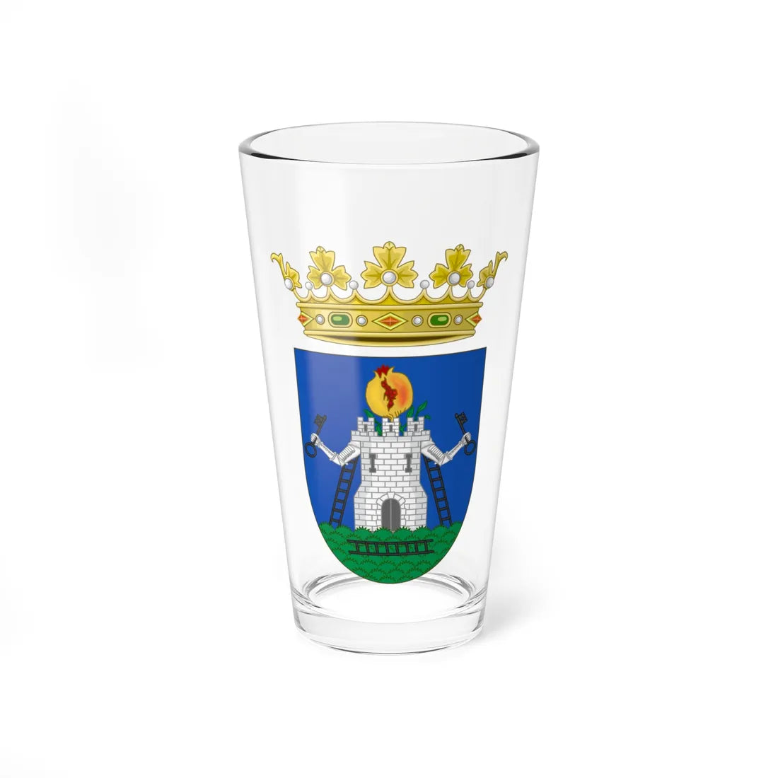 Coat of Arms of Alhama de Granada (Spain) (Coat of Arms) Pint Glass 16oz 16oz - Go Mug Yourself