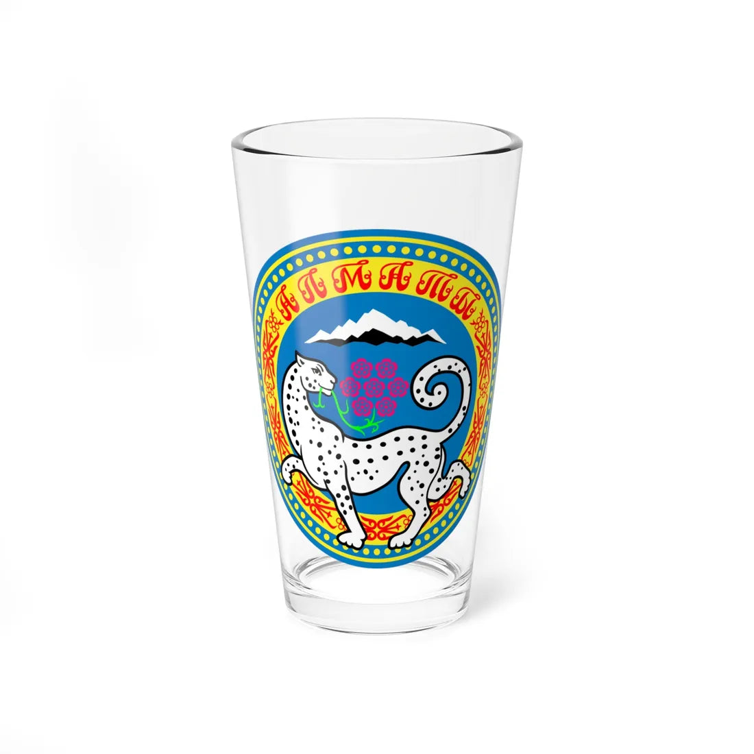 Coat of arms of Almaty 2010-2014 (Kazakhstan) (Coat of Arms) Pint Glass 16oz 16oz - Go Mug Yourself