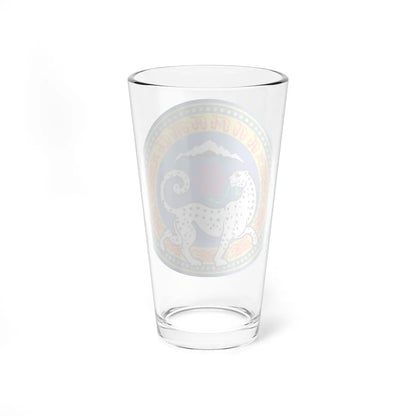 Coat of arms of Almaty 2010-2014 (Kazakhstan) (Coat of Arms) Pint Glass 16oz - Go Mug Yourself