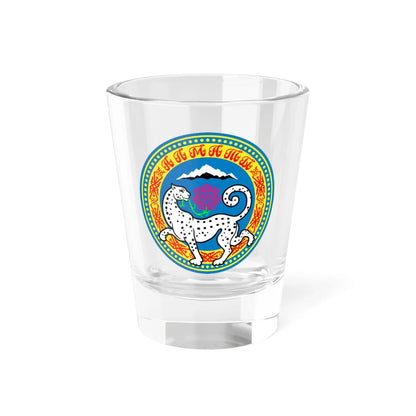 Coat of arms of Almaty (Kazakhstan) (Coat of Arms) Shot Glass 1.5oz 1.5oz - Go Mug Yourself