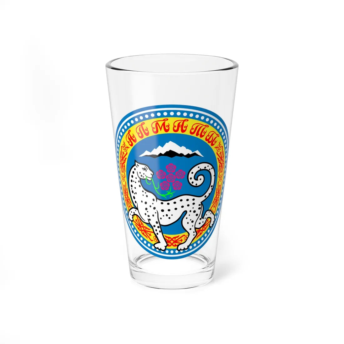 Coat of arms of Almaty old (Kazakhstan) (Coat of Arms) Pint Glass 16oz 16oz - Go Mug Yourself