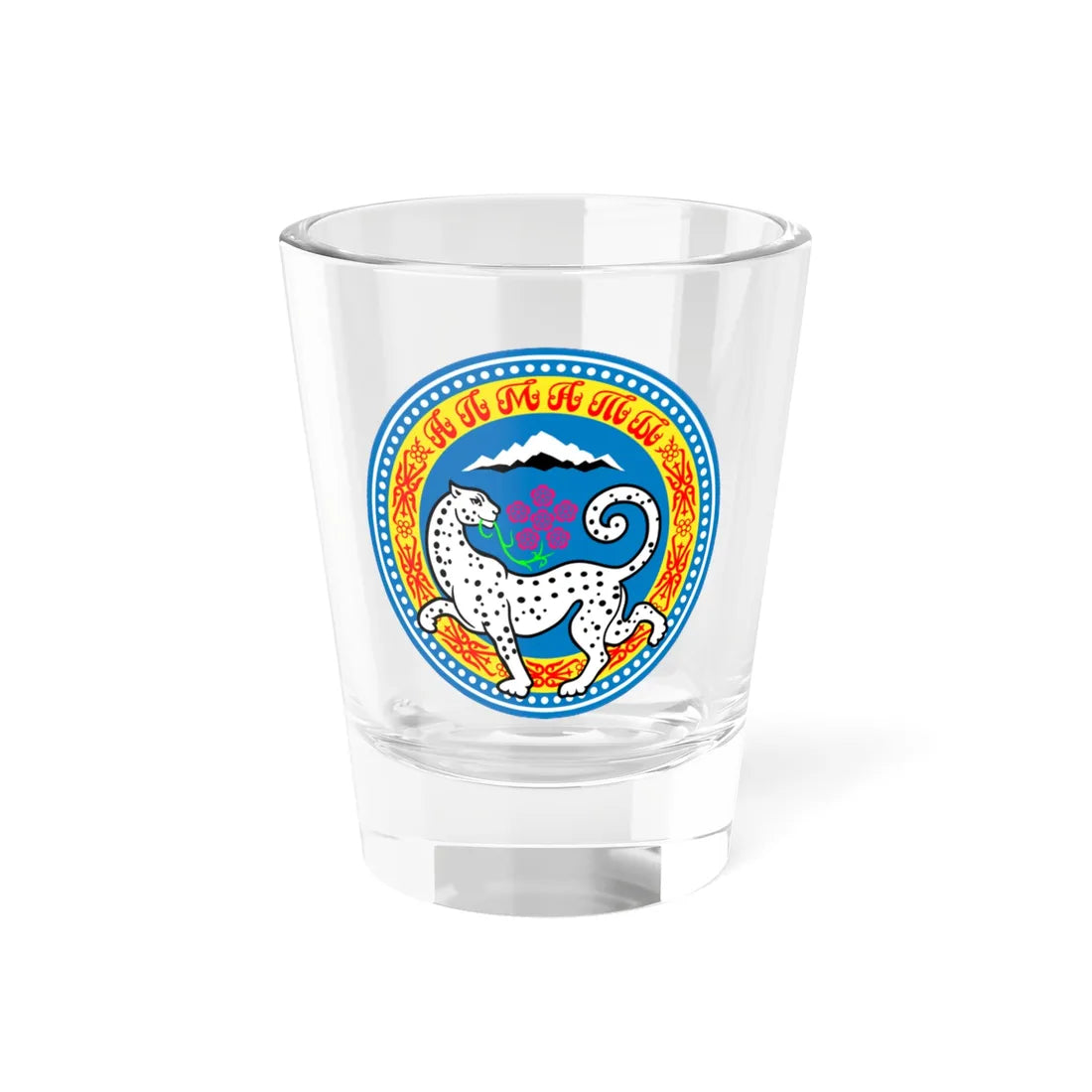 Coat of arms of Almaty old (Kazakhstan) (Coat of Arms) Shot Glass 1.5oz 1.5oz - Go Mug Yourself