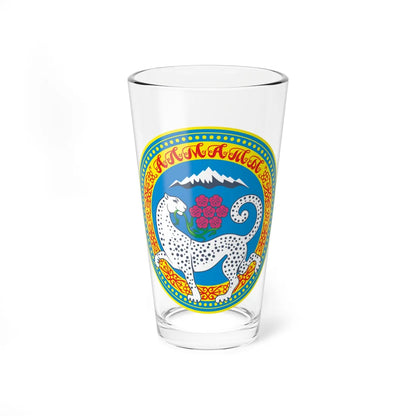 Coat of Arms of Almaty since 22-01-2010 (Kazakhstan) (Coat of Arms) Pint Glass 16oz 16oz - Go Mug Yourself