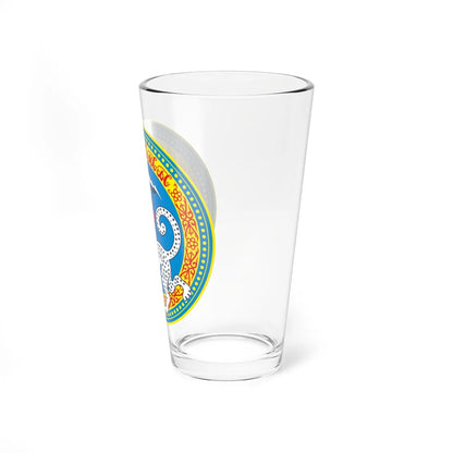 Coat of Arms of Almaty since 22-01-2010 (Kazakhstan) (Coat of Arms) Pint Glass 16oz - Go Mug Yourself