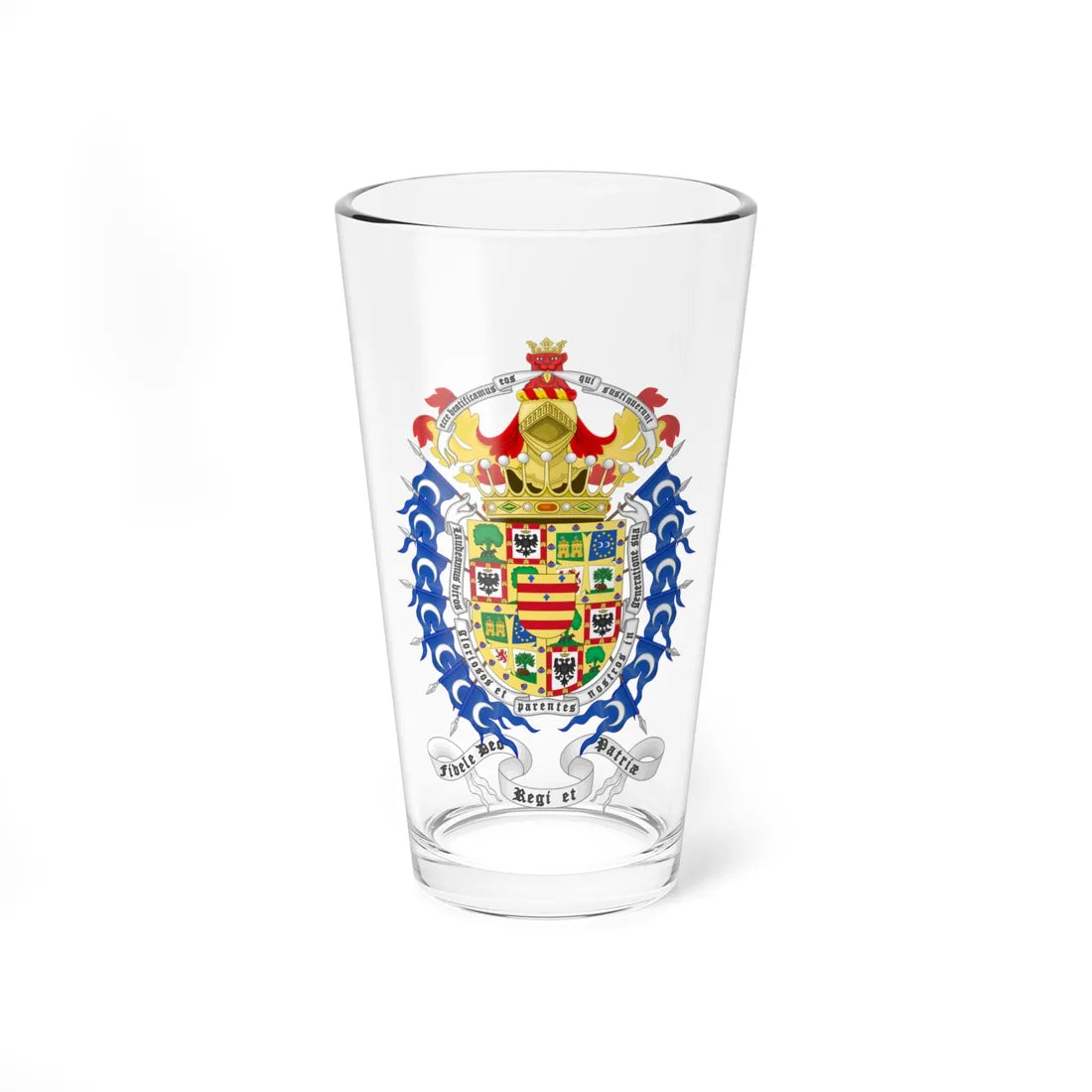 Coat of Arms of Amalio 9th Count of Ripalda (Spain) (Coat of Arms) Pint Glass 16oz 16oz - Go Mug Yourself