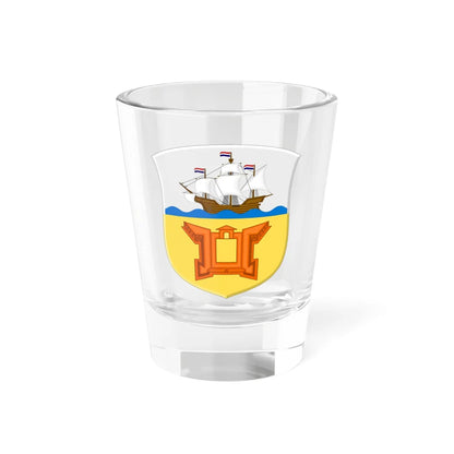 Coat of Arms of Amboina 1930 - shield (Indonesia) (Coat of Arms) Shot Glass 1.5oz 1.5oz - Go Mug Yourself