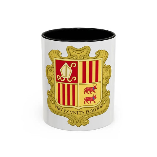 Coat of arms of Andorra (1580) - Accent Coffee Mug 11oz Black - Go Mug Yourself