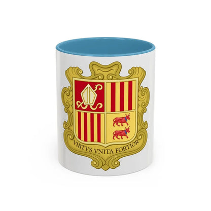 Coat of arms of Andorra (1580) - Accent Coffee Mug 11oz Light Blue - Go Mug Yourself