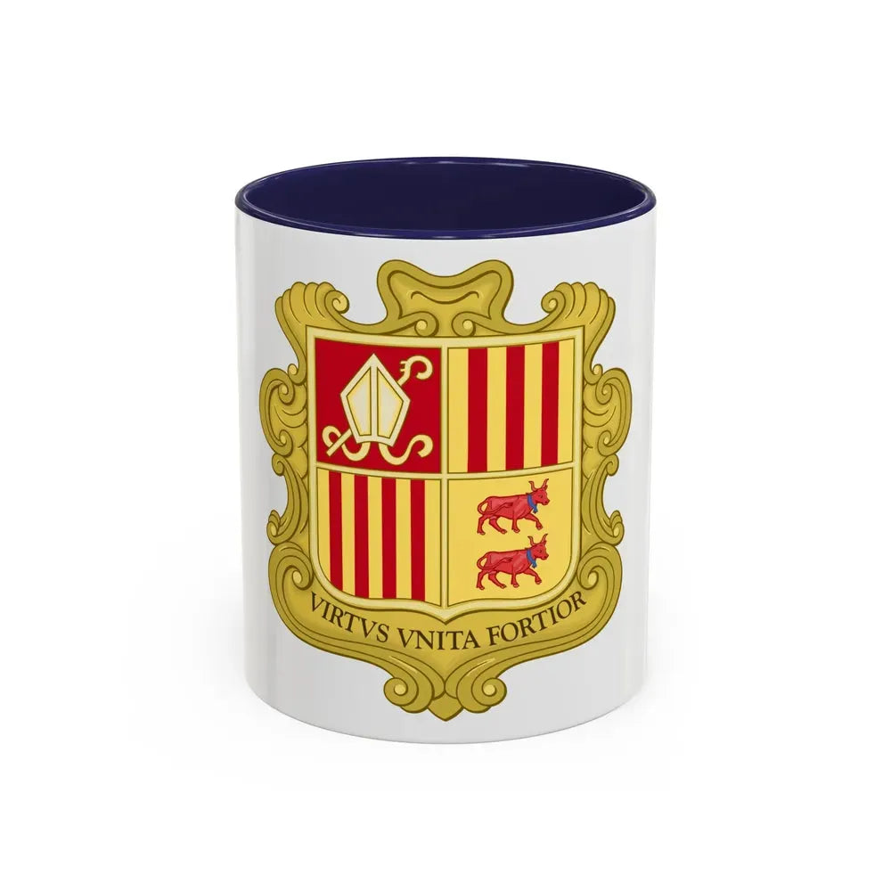 Coat of arms of Andorra (1580) - Accent Coffee Mug 11oz Navy - Go Mug Yourself
