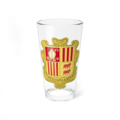 Coat of arms of Andorra 1580 (Andorra) (Coat of Arms) Pint Glass 16oz 16oz - Go Mug Yourself