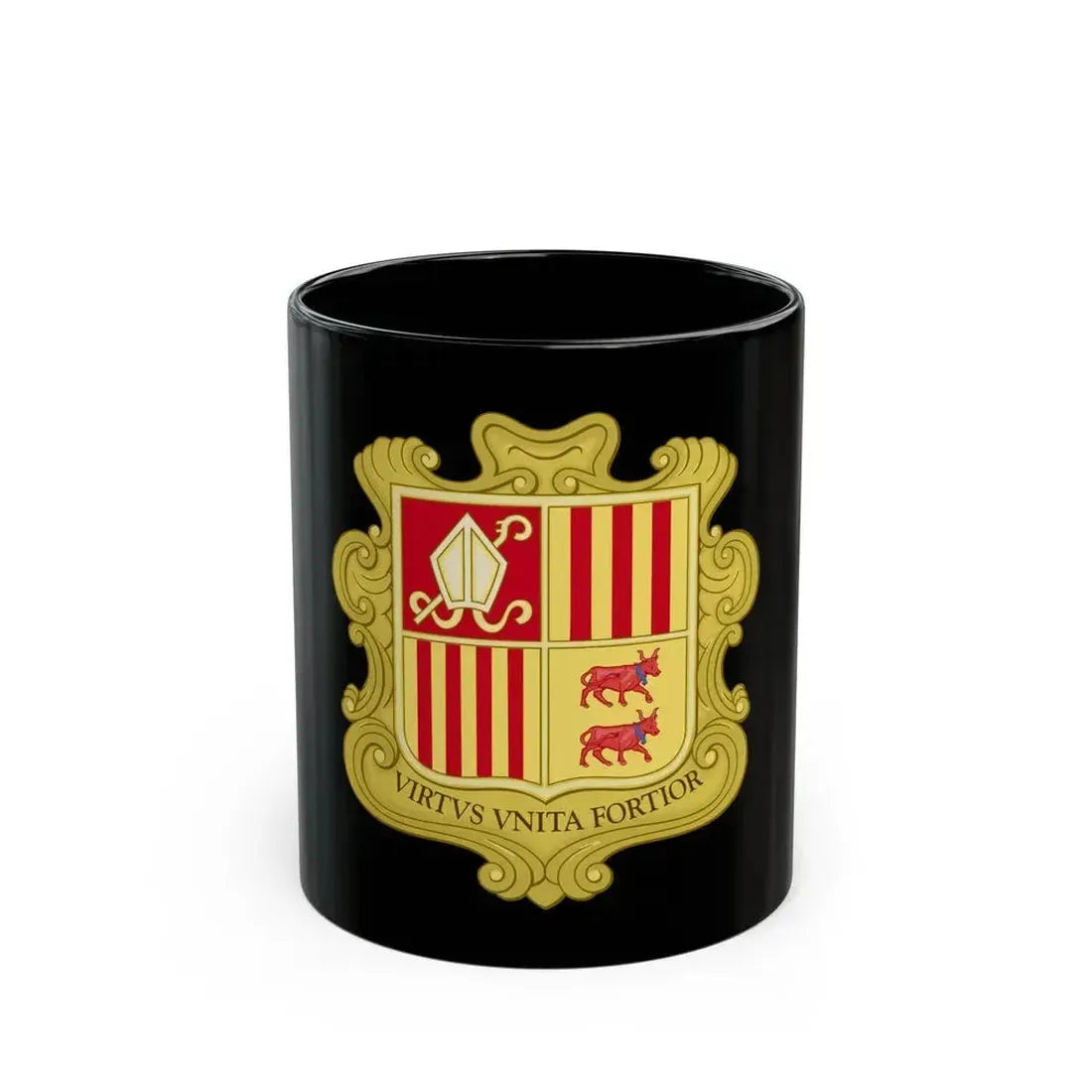 Coat of arms of Andorra (1580) - Black Coffee Mug 11oz - Go Mug Yourself