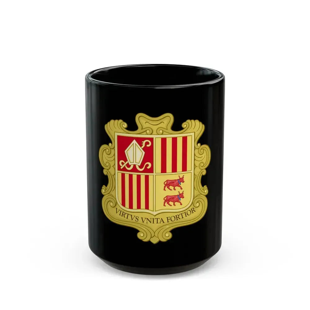 Coat of arms of Andorra (1580) - Black Coffee Mug 15oz - Go Mug Yourself
