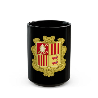 Coat of arms of Andorra (1580) - Black Coffee Mug-15oz-Go Mug Yourself