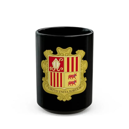Coat of arms of Andorra (1580) - Black Coffee Mug 15oz - Go Mug Yourself