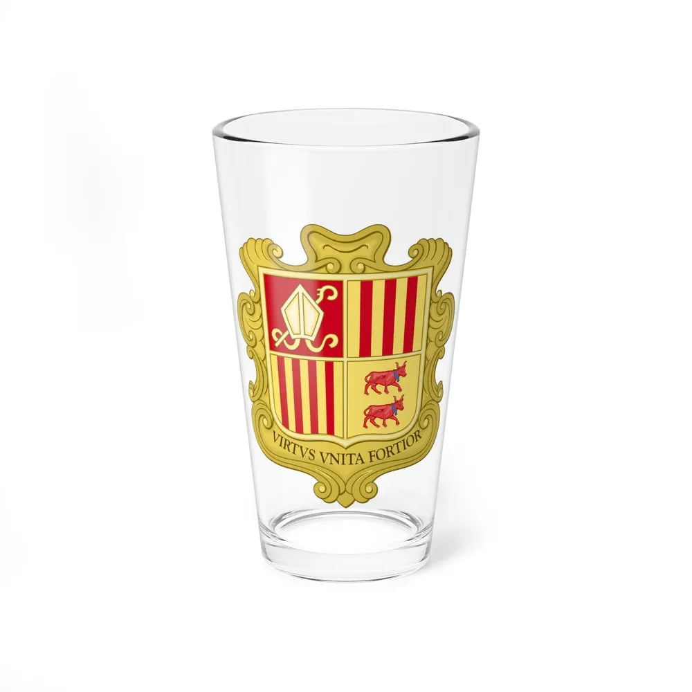 Coat of arms of Andorra (1580) - Pint Glass 16oz-16oz-Go Mug Yourself